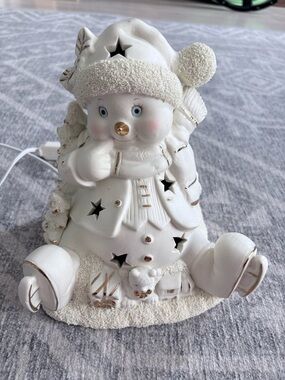 International Bazaar Ceramic Snowman Light Accent - Decorative Holiday Figurine